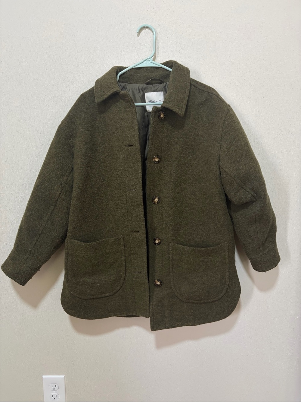 Madewell Brushed Belrose Shirt-Jacket Olive - Picture 3 of 6